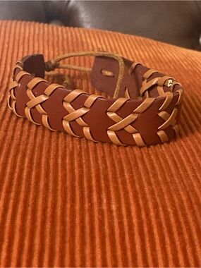 Brown Faux Leather Bracelet